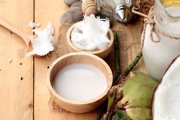 Coconut and milk , oil coco for organic healthy food and beauty