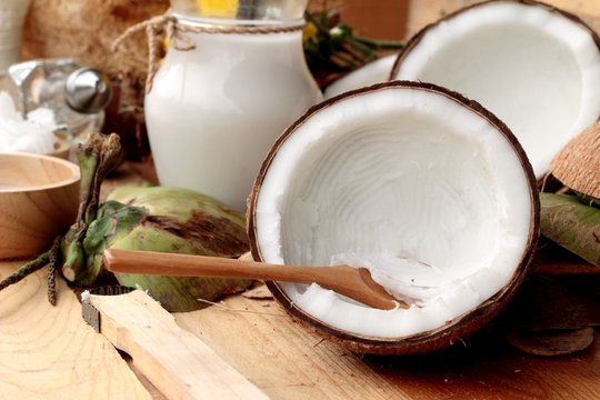 Coconut and milk , oil coco for organic healthy food and beauty