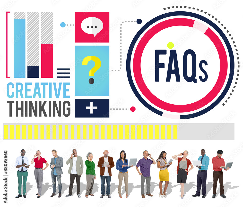 Poster frequently asked questions faq problems concept