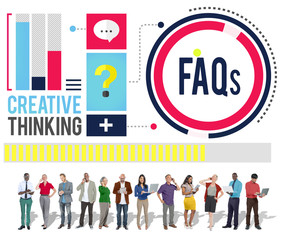 Frequently Asked Questions FAQ Problems Concept