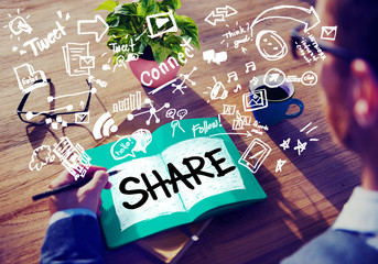Share Sharing Connection Online Communication Networking Concept