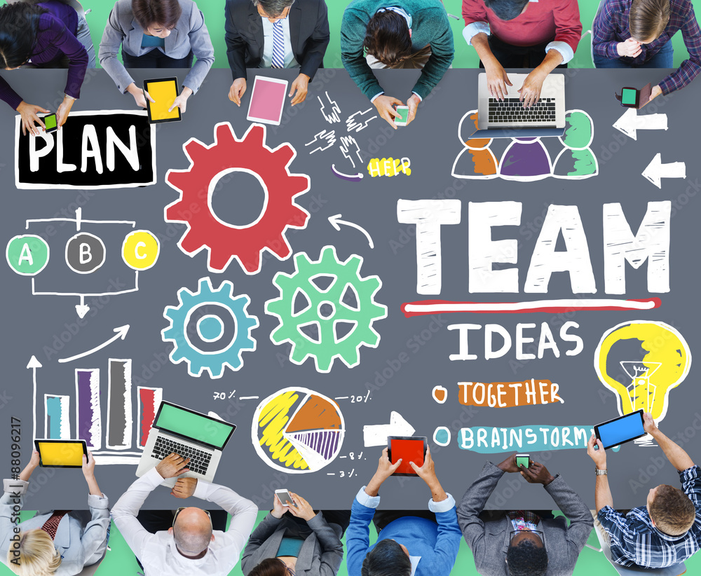 Aufkleber teamwork team collaboration connection togetherness unity concep