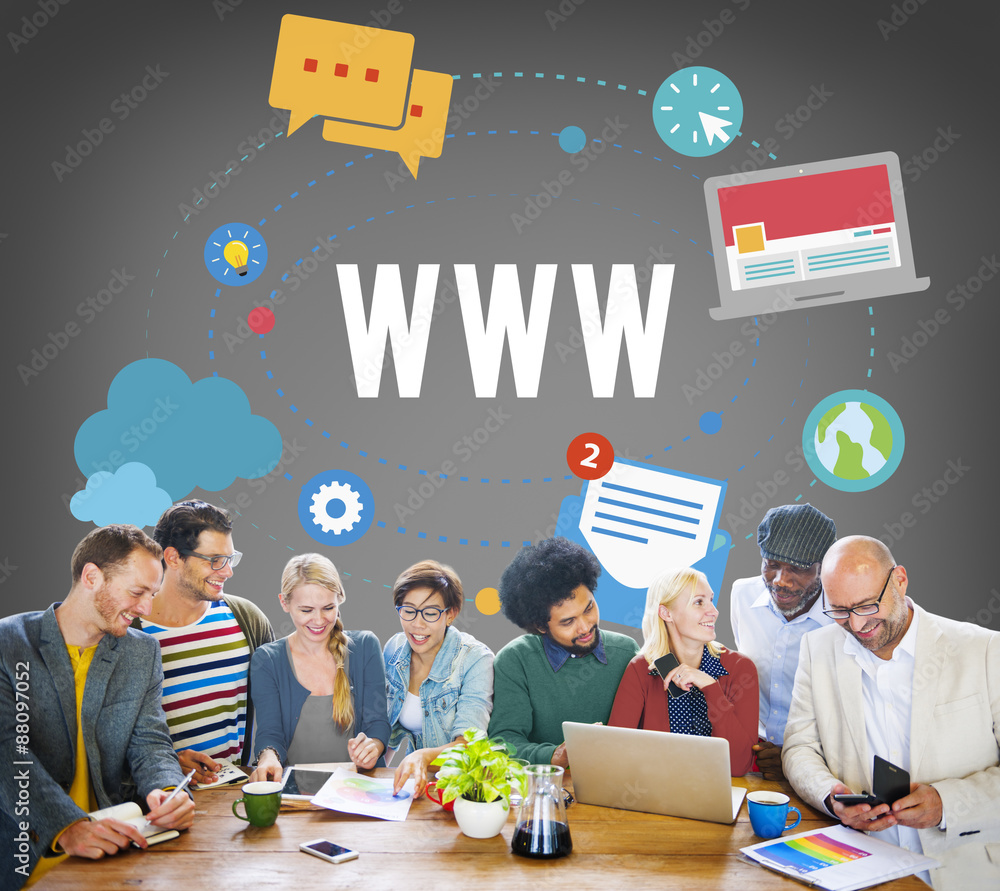 Poster www web internet online connection concept