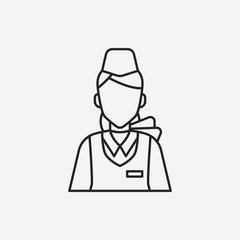 flight attendant line icon
