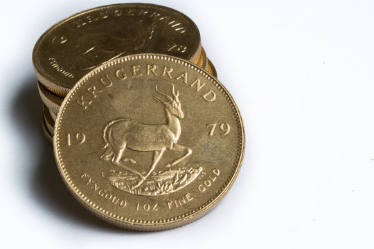 Stack of 1oz Gold Krugerrand Coins