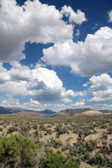 blue sky with clouds in the desert
