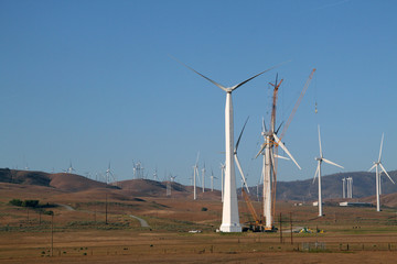electrical windmill being built
