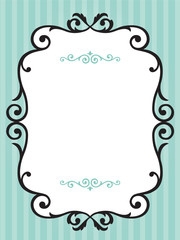Vintage frame on green stripe background