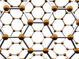 Orange molecular mesh structure