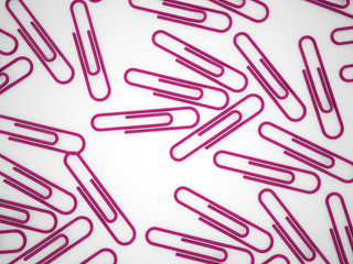 Pink office clip rendered on white