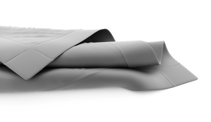 Silver abstract cloth rendered