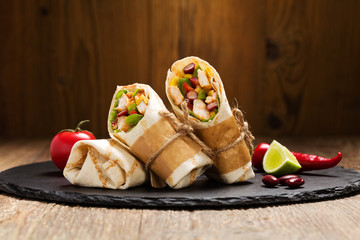 Burritos wraps with chicken
