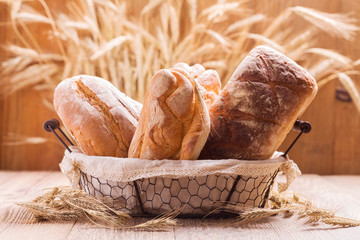 Composition of fresh bread, cereals and grains.