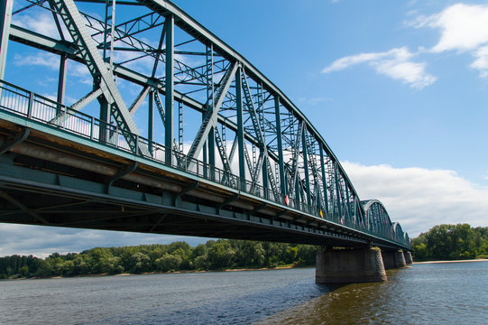 Torun famous truss bridge over Vistula river, Poland.






