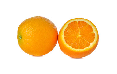 ripe orange on white background