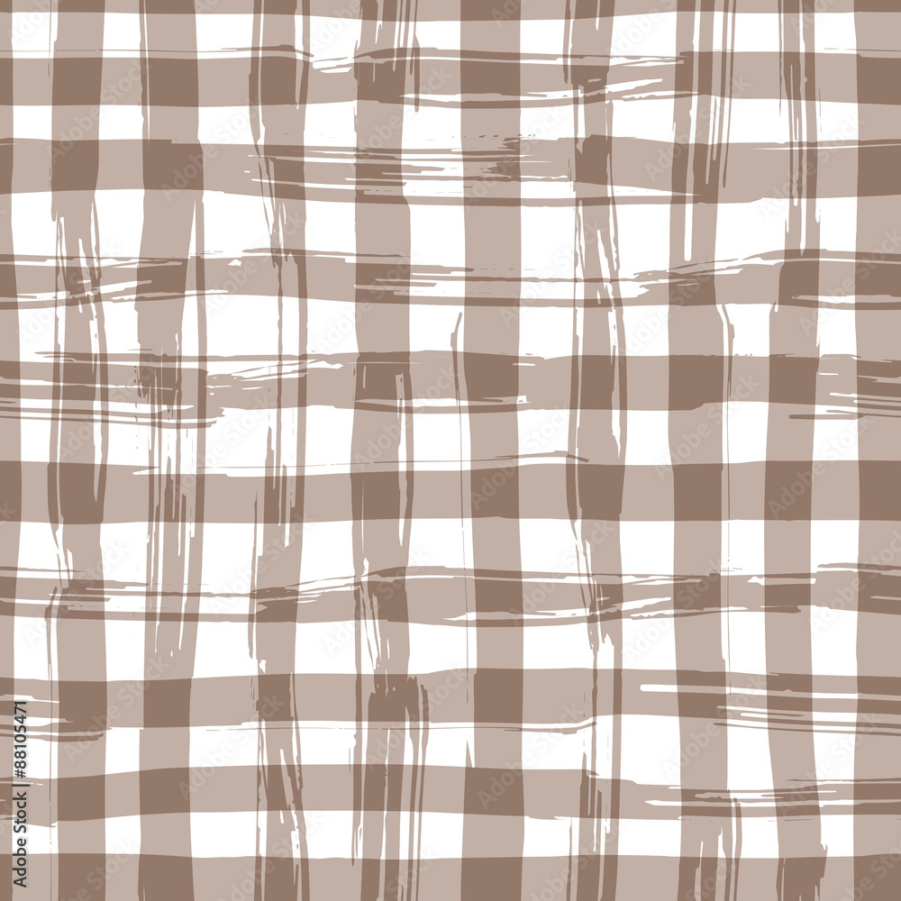 Poster vector seamless pattern with square hand drawn texture. brown