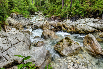 Alps, downstream from lake Hintersee