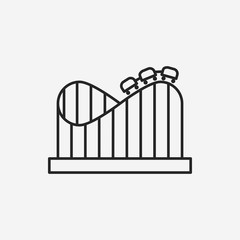 amusement park roller coaster line icon
