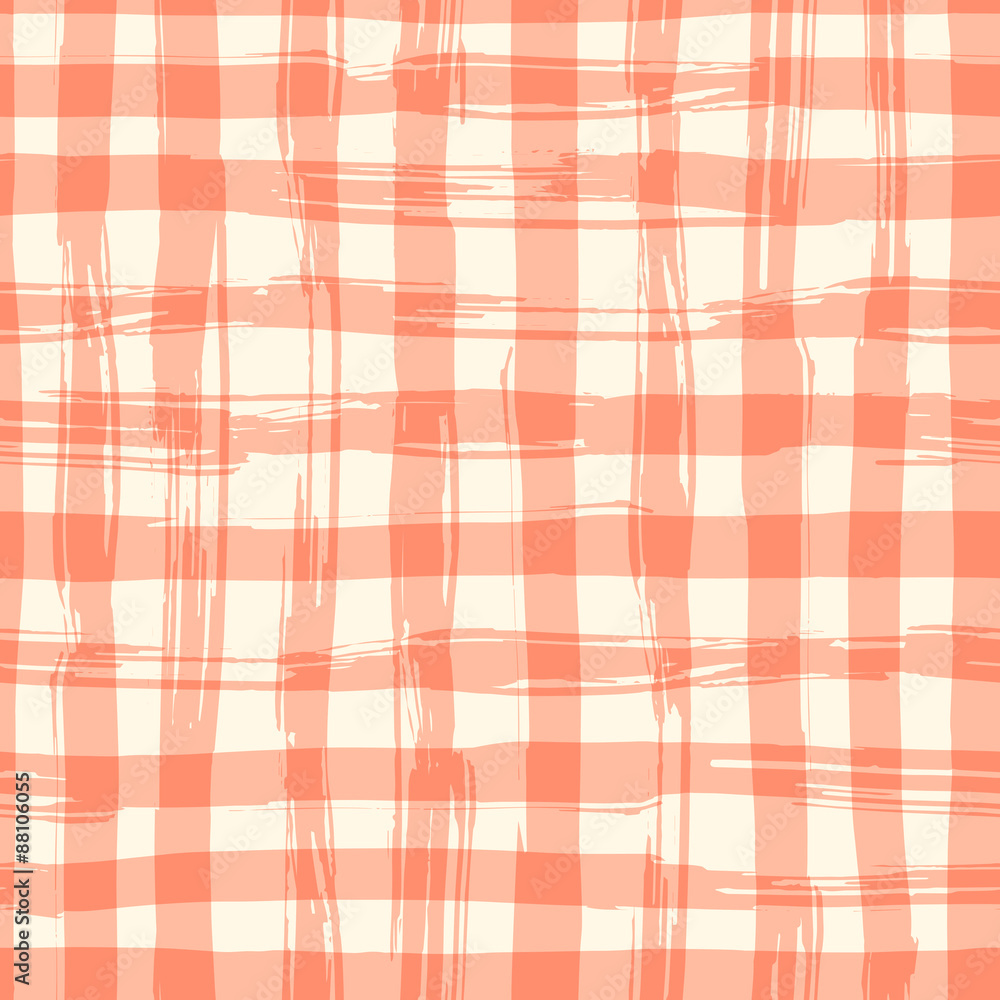 Poster vector seamless pattern with square hand drawn texture. red