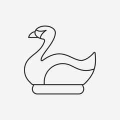 amusement park swan boats line icon