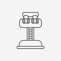 amusement park drop tower line icon
