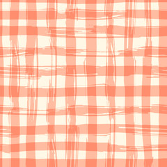 Vector seamless pattern with square hand drawn texture. Red