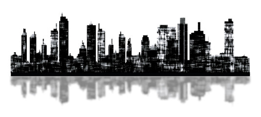 Fototapeta na wymiar Panorama picture of city skyline