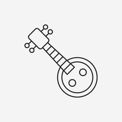 musical instrument Chinese lute line icon