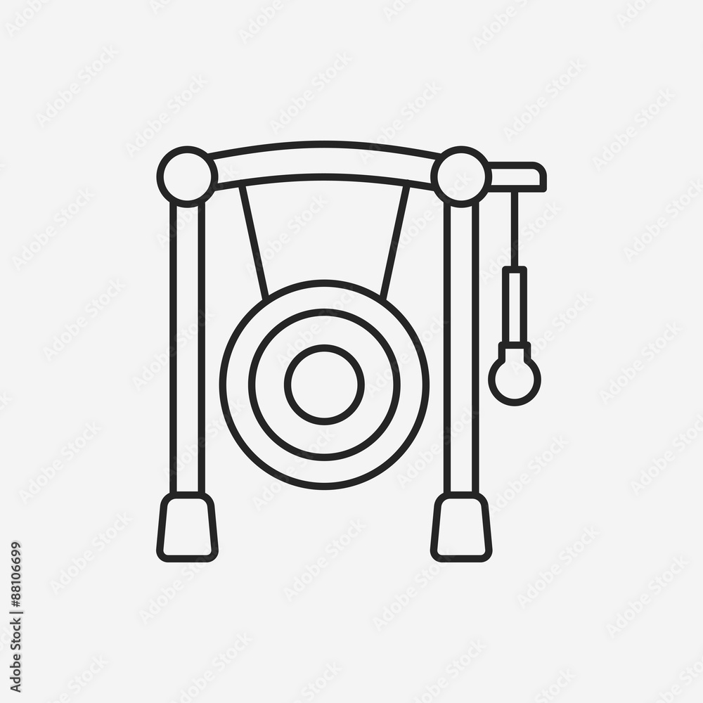 Wall mural Gong line icon