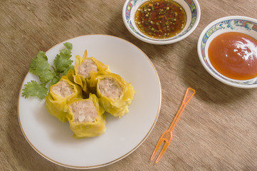 Chinese Steamed Dumpling or dim sum