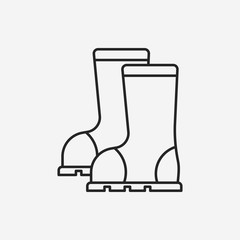 Rain boots line icon