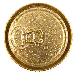 jar of beer in drops of water