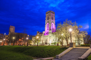 Fototapeta na wymiar Scottish Rite Cathedral in downtown Indianapolis