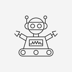 robot line icon