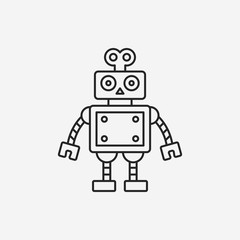 robot line icon