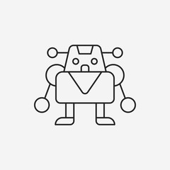 robot line icon