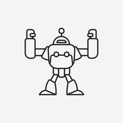 robot line icon