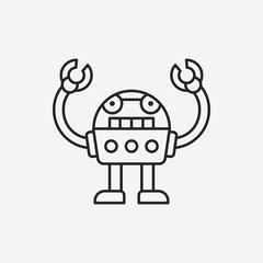 robot line icon