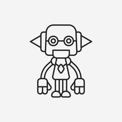 robot line icon