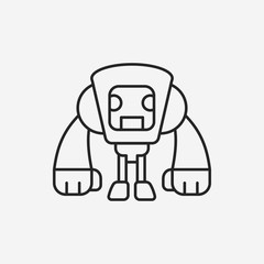 robot line icon