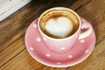 Hot mocha coffee, mocha art coffee.