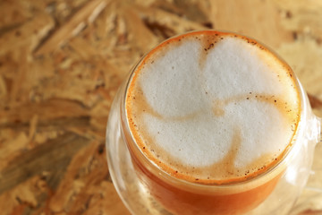 Hot milk tea latte, latte art coffee