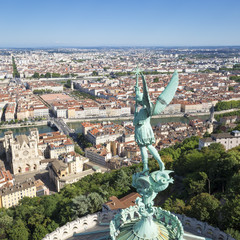 Fototapeta premium Lyon from the top of Notre Dame de Fourviere