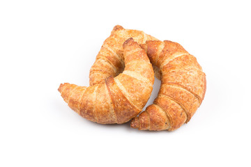 Croissant over white background