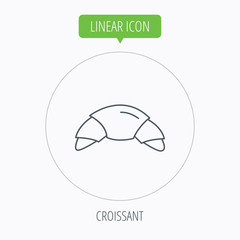Croissant icon. Bread bun sign.