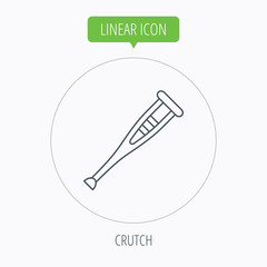 Crutch icon. Orthopedic therapy sign.