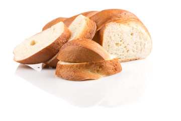 Bread slice isolated on white
