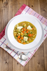 vegetarian pea soup with potato