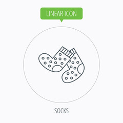 Socks icon. Baby underwear sign.
