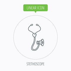 Stethoscope icon. Medical doctor equipment.